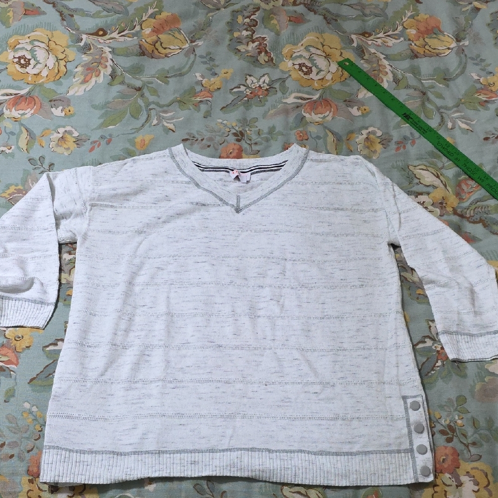 Talbots Light Gray V-Neck Sweater